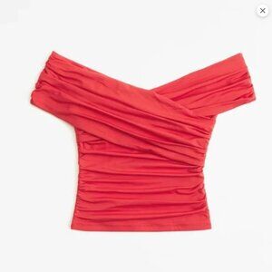 ABERCROMBIE & FITCH - Off The Shoulder Ruched Wrap Top